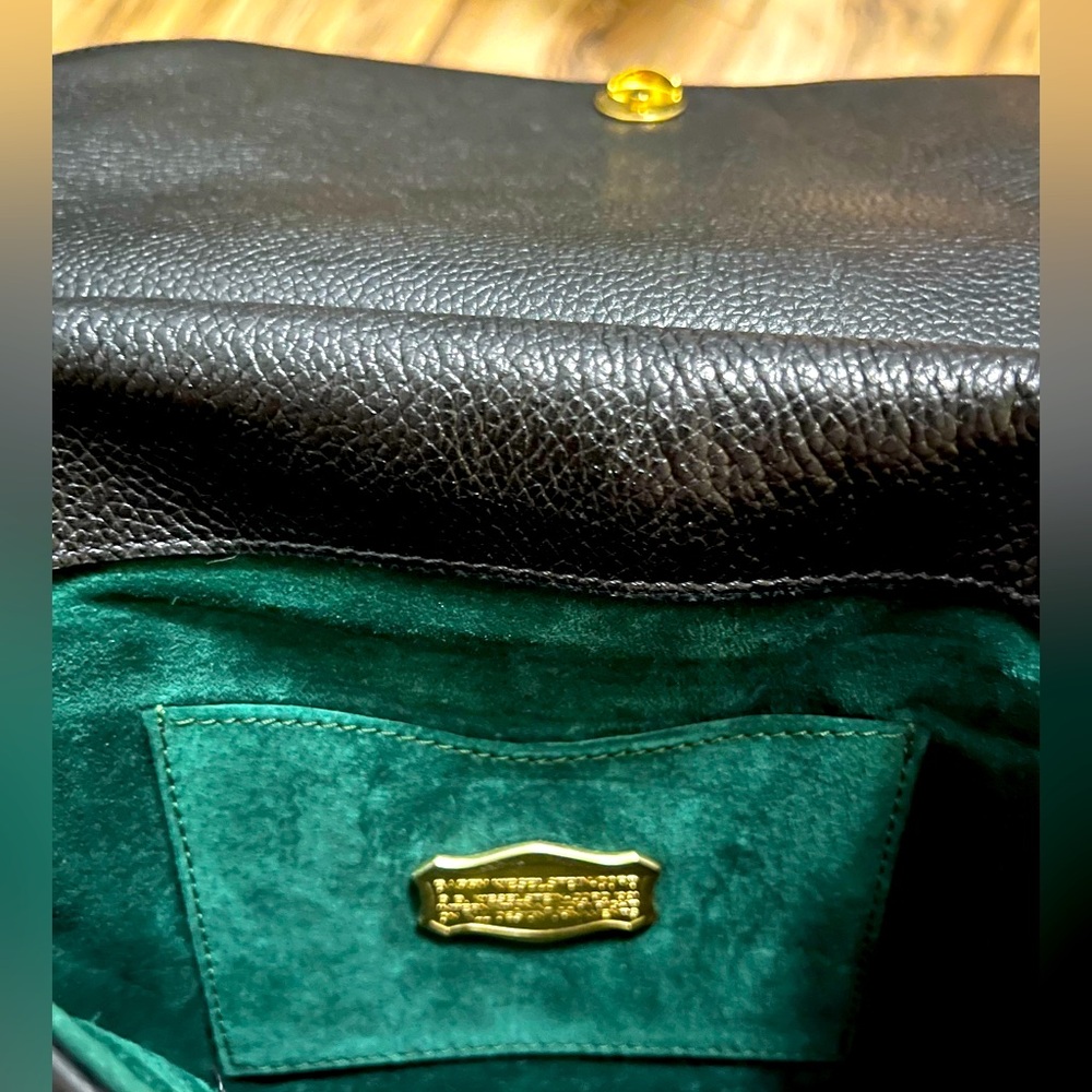Barry Kieselstein-Cord bag w/ snake skin trim, pony hair flap, alligator metals - Picture 5 of 6